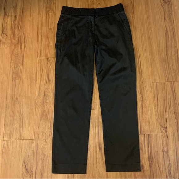 Tory Burch Black Silk Straight Leg Dress Pants - Picture 4 of 8